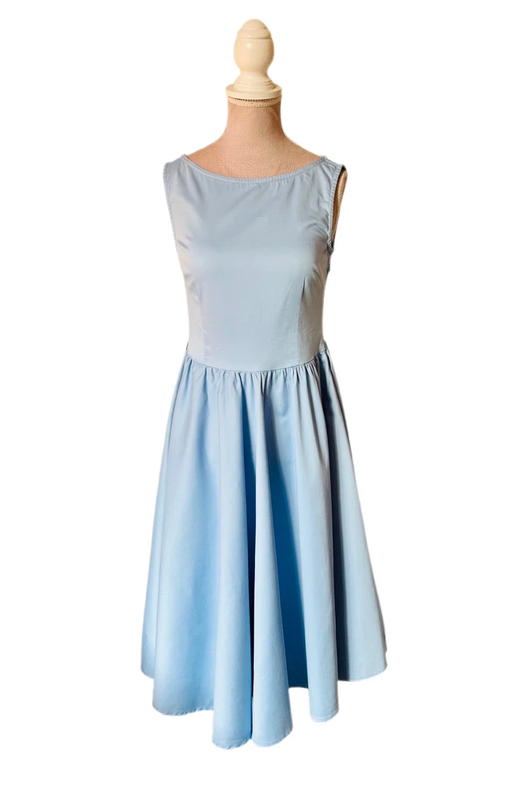 🩵👗Vestido de algodão Rockabilly Pin-Up Retrô Azul Céu Lindy Bop Vintage 50s estilo Swing Dress 34/36👗🩵 – photo 7